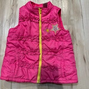 Pink Puffer Vest with Star Embellishments